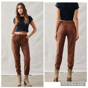 Bella Dahl Topaz Brown Drawstring Joggers